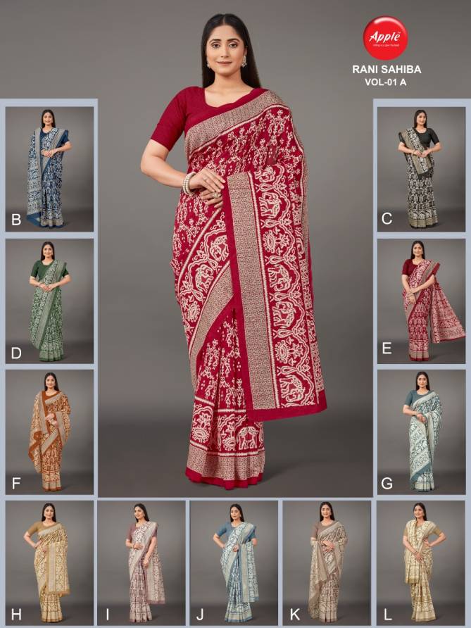 Apple Rani Sahiba 1 Latest Ethnic Wear Bhagalpuri Silk Printed Saree Collection